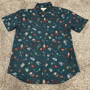 RSVLTS HOME ALONE "BATTLE PLAN" Men's Short Sleeve Shirt AOP Size Large EUC